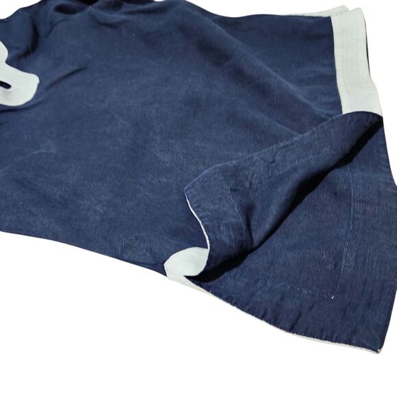 Jones New York Linen Blouse Size Medium Navy Blue Color 100% Linen - Picture 4 of 10